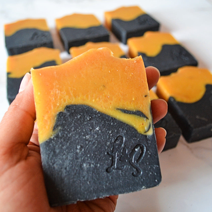 Citrus Sunrise Activated Charcoal and Turmeric Soap Bar