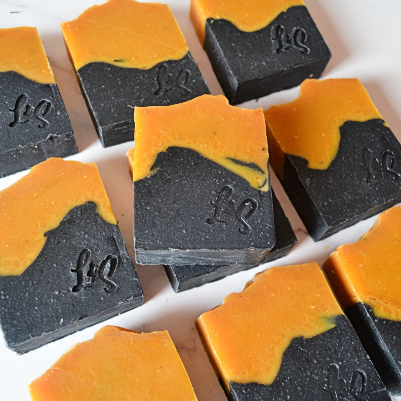 Citrus Sunrise Activated Charcoal and Turmeric Soap Bar