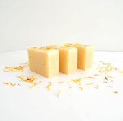 natural unscented calendula soap for sensitive skin | made with dried calendula flowers