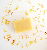 natural unscented calendula soap for sensitive skin | made with dried calendula flowers