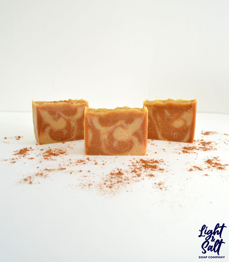 milk chocolate mint soap bar with real organic cocoa powder